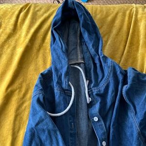 NWOT - denim duster jacket with hood!